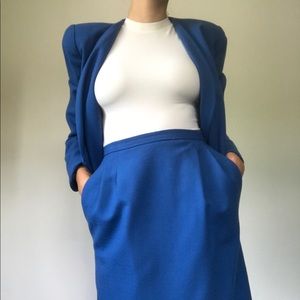 Vintage Royal Blue Wool Suit